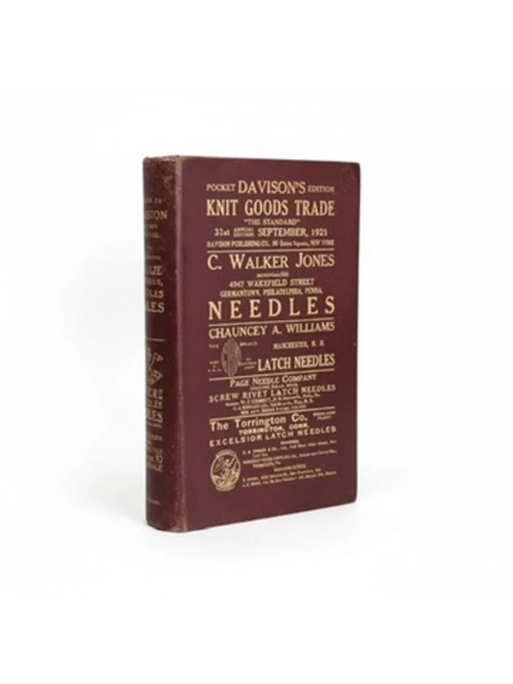 Vintage 1921 Davisons Knit Goods Trade Directory Torrington Needles Pocket Book